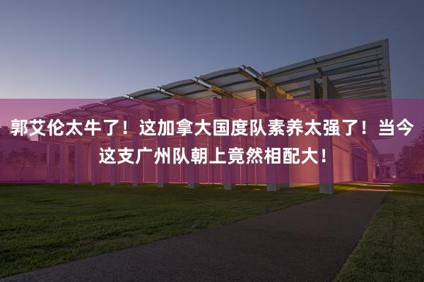 郭艾伦太牛了！这加拿大国度队素养太强了！当今这支广州队朝上竟然相配大！